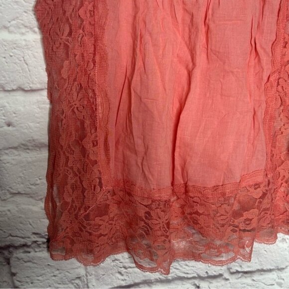 Free People Intimately Free Lace Trim Coral Cami Top - Picture 6 of 12